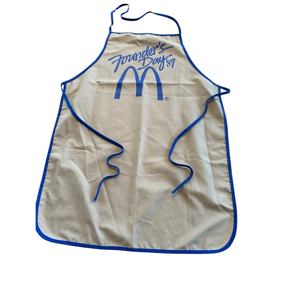 Vintage 1989 McDonald’s Founder’s Day Apron Retro Fast Food Promo USA One Size